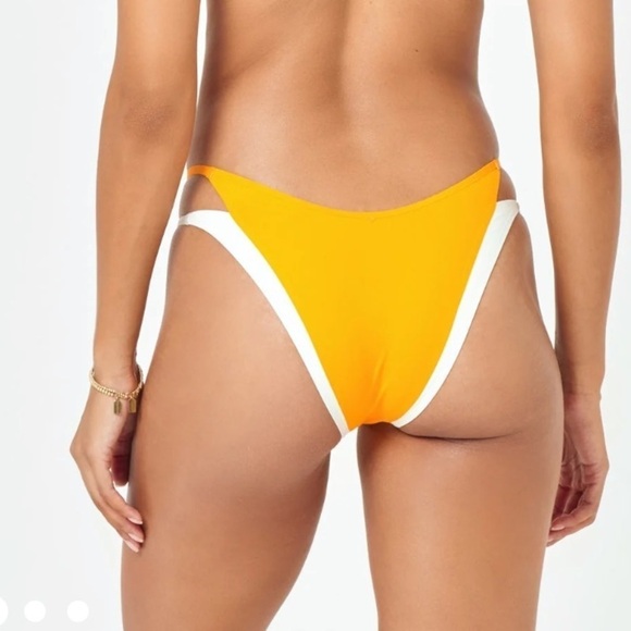L*Space Seamless Billie Bikini Bottom In Mango Cream NWOT - Picture 2 of 7